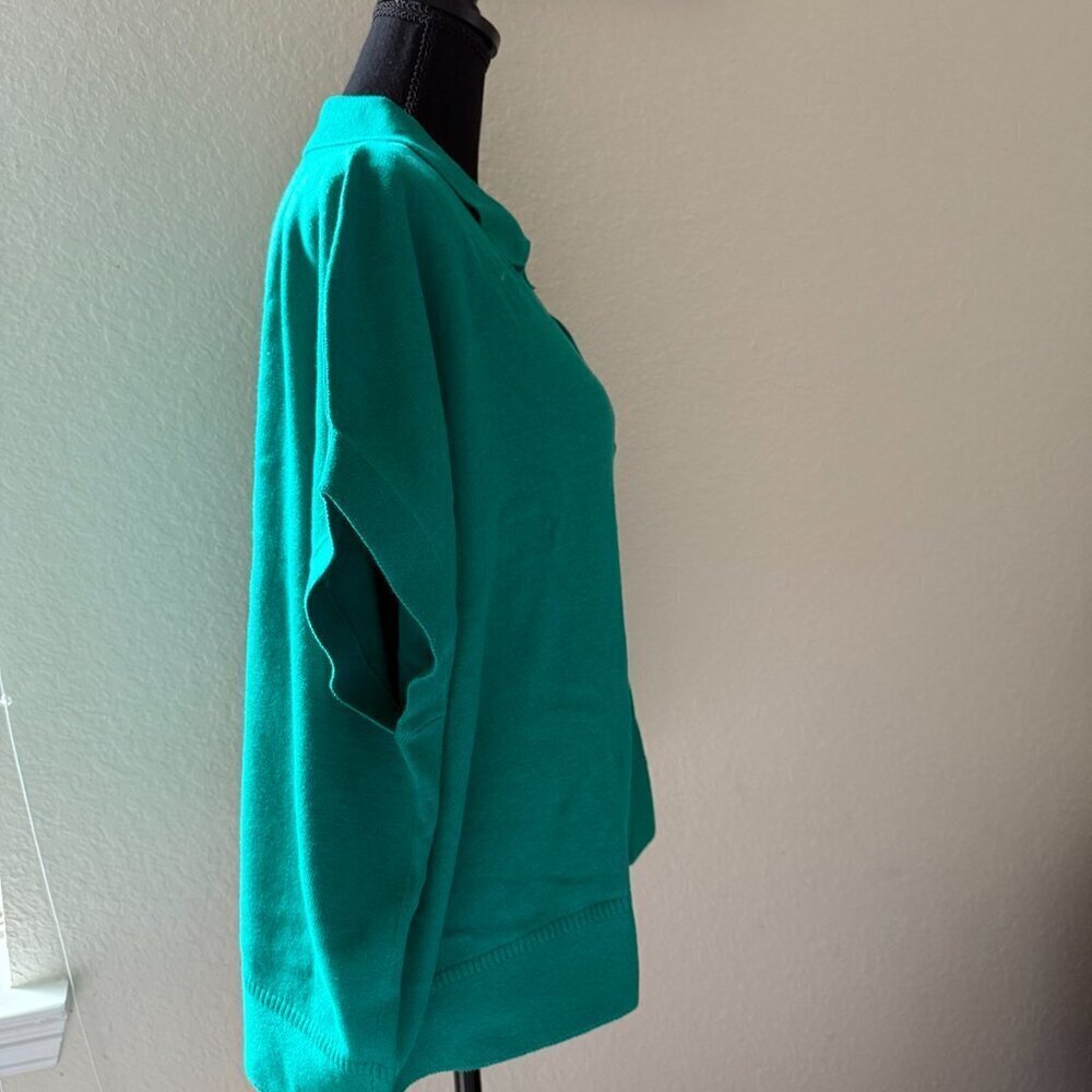 NWT BANANA REPUBLIC Oversized Johnny-Collar Green Sweater Women's Size M/L - Picture 5 of 10